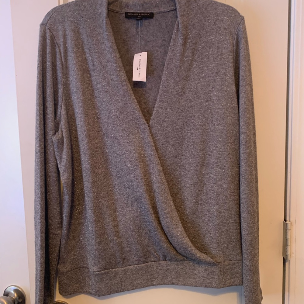 Silver blouse from Banana Republic- size Large